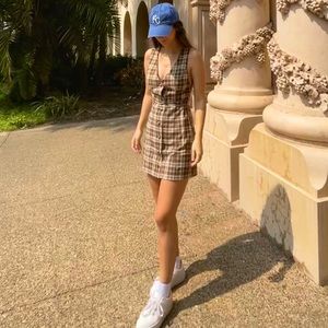 Plaid midi dress